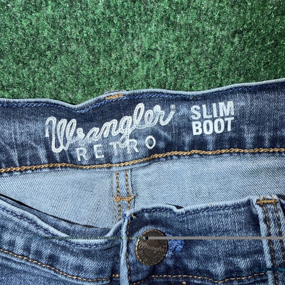 Wrangler Retro Slim Boot Jeans Men's 34x38 Med Wash Jeans - Picture 2 of 5